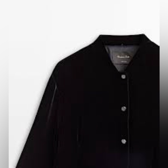 NWT. Massimo Dutti Black Velvet Bomber Jacket. Size S. - Picture 5 of 9